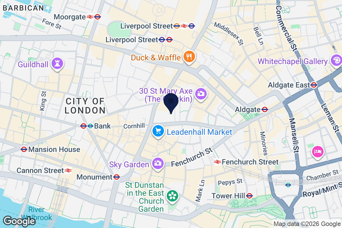 Map showing the Klarvant London office at The Leadenhall Building, 122 Leadenhall Street
